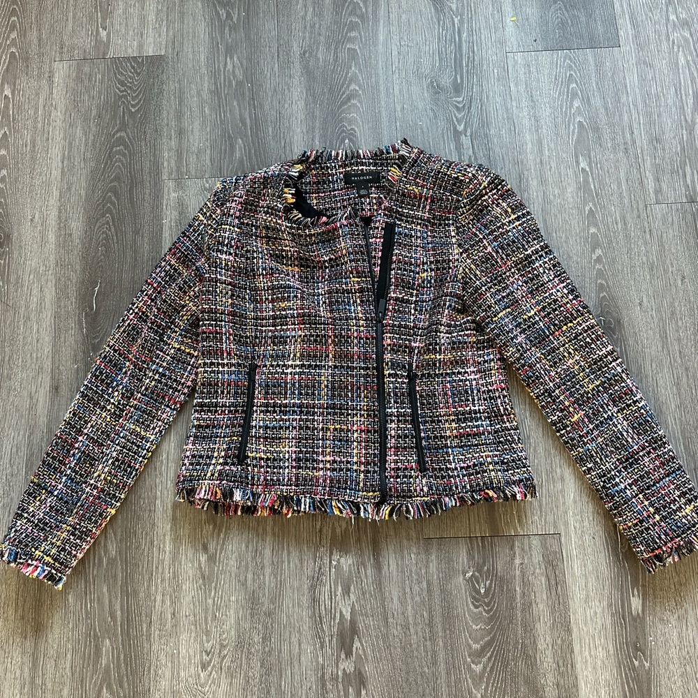 Halogen Chic Multicolor Tweed Jacket